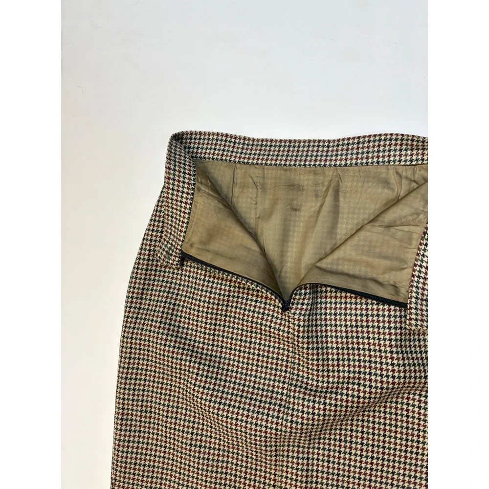 Vintage Prisma Houndstooth Wool Blend Pencil Skirt‎ Career USA Size 8